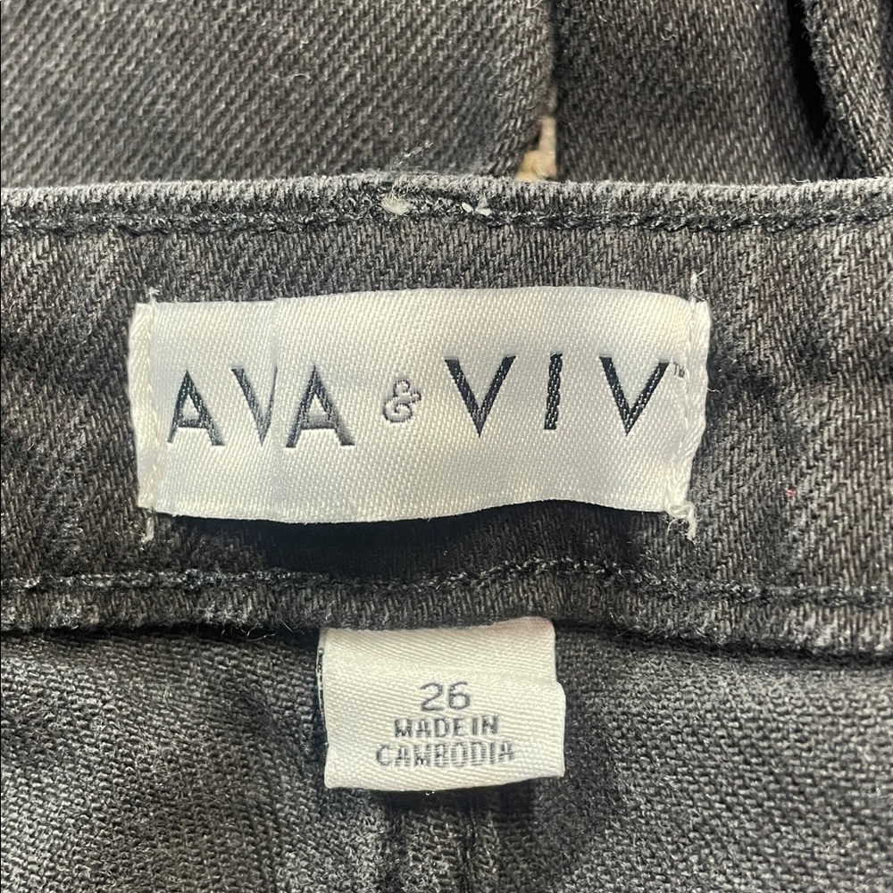 Ava & Viv Wide Leg High Rise Relaxed Fit Black Denim Jeans Plus Size 26 | NWT - Picture 7 of 9